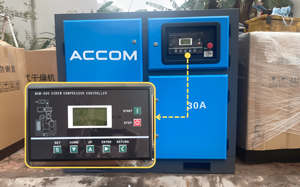 bảng điều khiển máy nén khí