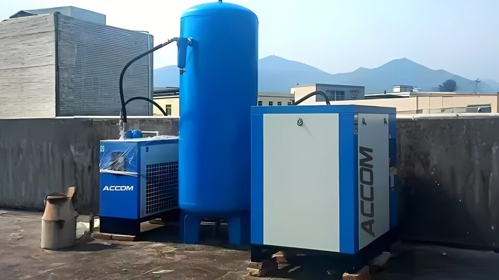 Máy nén khí ACcom AS 15A 11kW 15HP – công suất mạnh mẽ, vận hành bền bỉ cho nhà xưởng – công suất 15HP phù hợp cho xưởng sản xuất quy mô vừa