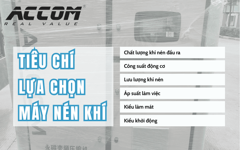 Những tiêu chí cần cân nhắc khi lựa chọn máy nén khí