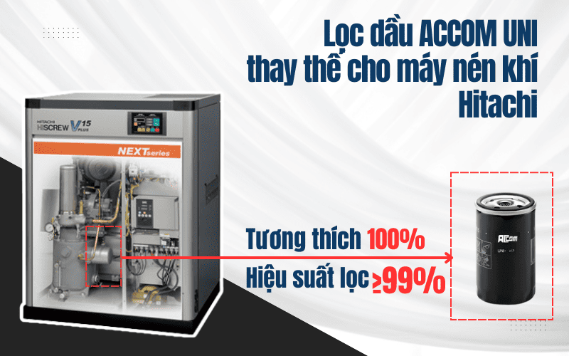 Lọc dầu ACCOM UNI thay thế cho máy nén khí Hitachi