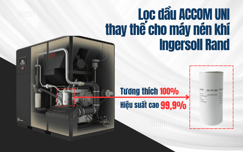 Lọc dầu ACCOM UNI thay thế cho máy nén khí Ingersoll Rand chính hãng