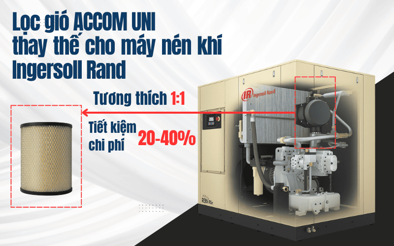 Lọc gió ACCOM UNI thay thế máy nén khí Ingersoll Rand tương thích 100%