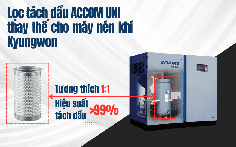 Lọc tách dầu thay thế kyungwon -accom uni