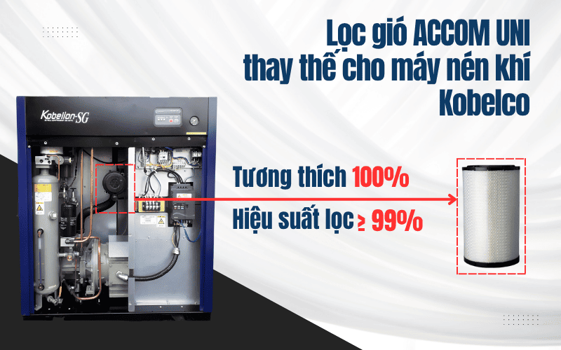 Lọc gió thay thế máy nén khí Kobelco - ACCOM UNI
